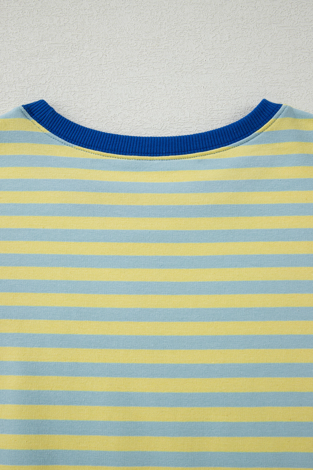 Yellow Stripe Drop Shoulder Boxy Casual Terry Short Set