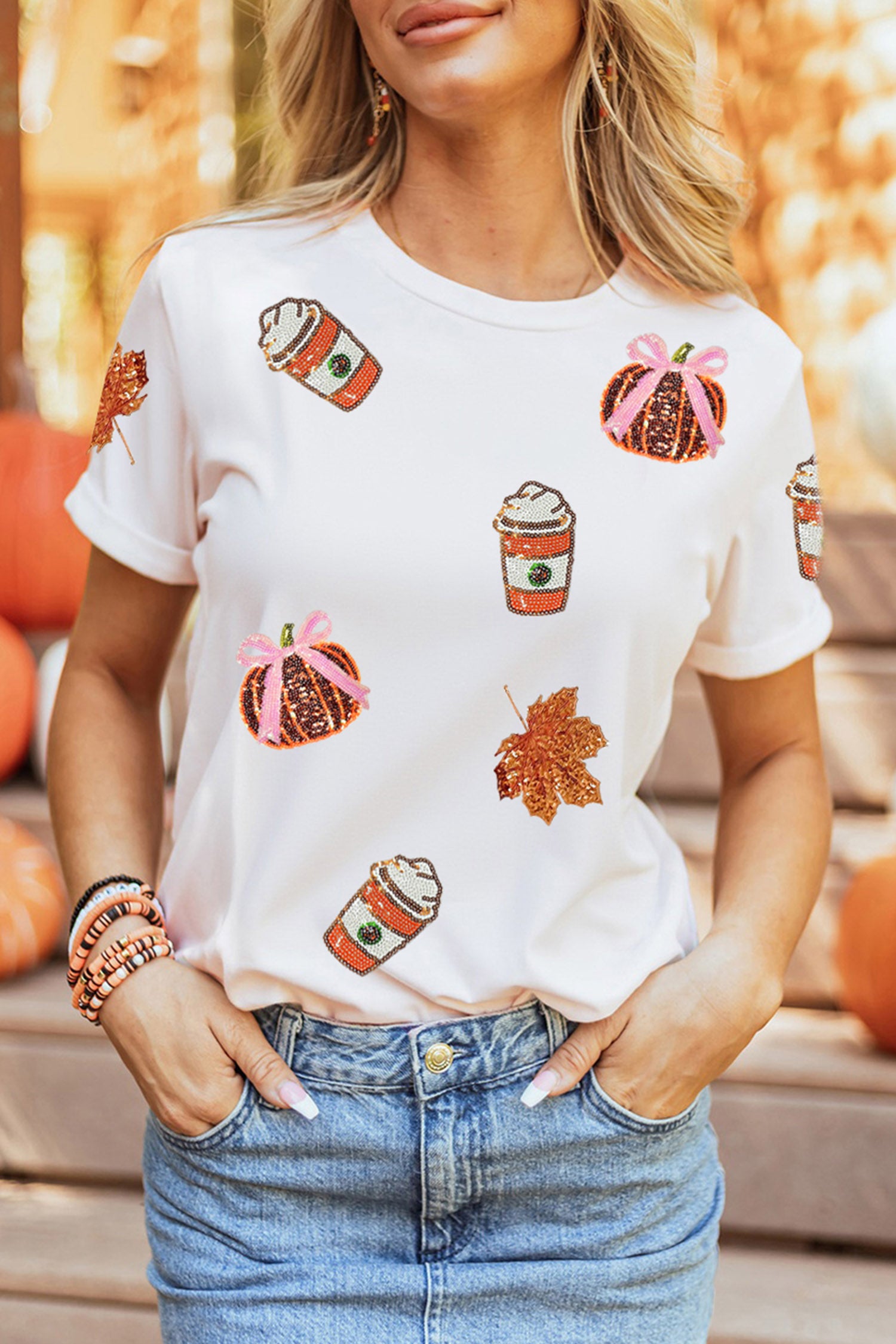 Fall Sparkle Pumpkin Tee