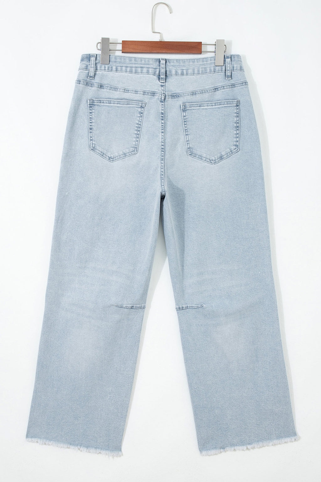 Patched Football Raw Hem Jeans