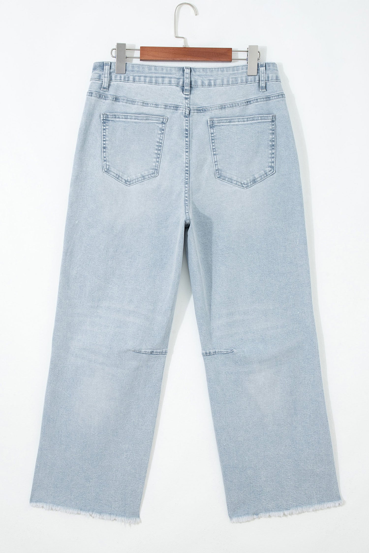 Patched Football Raw Hem Jeans