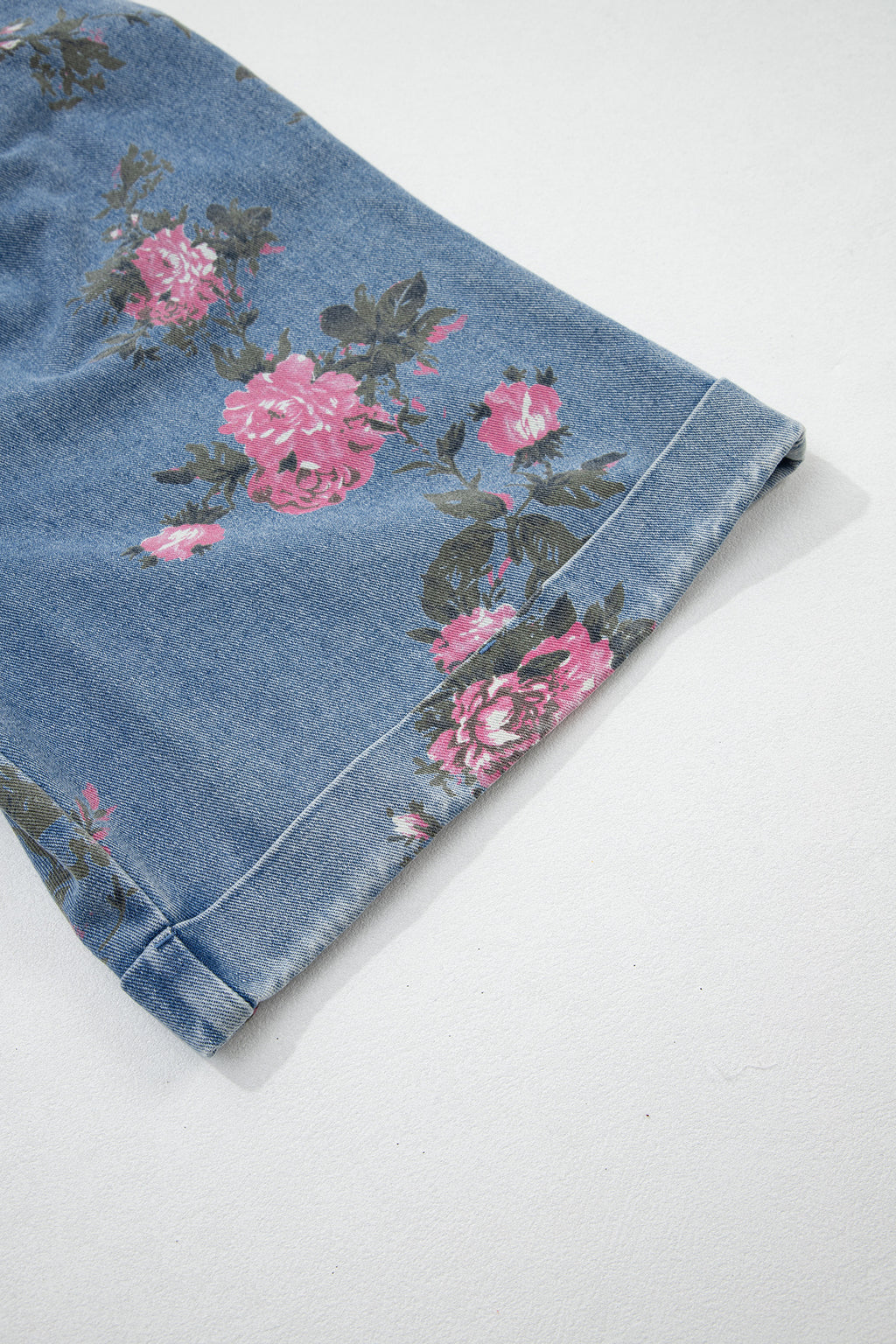 Floral Print Denim Shortalls