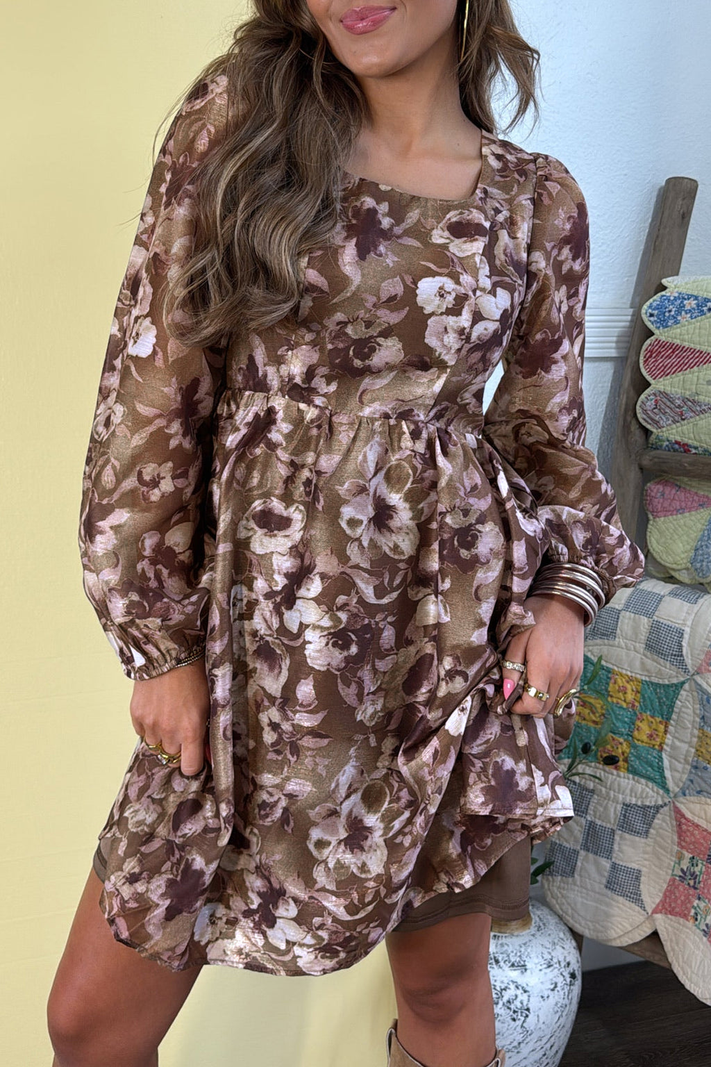 Coffeehouse Floral Dress