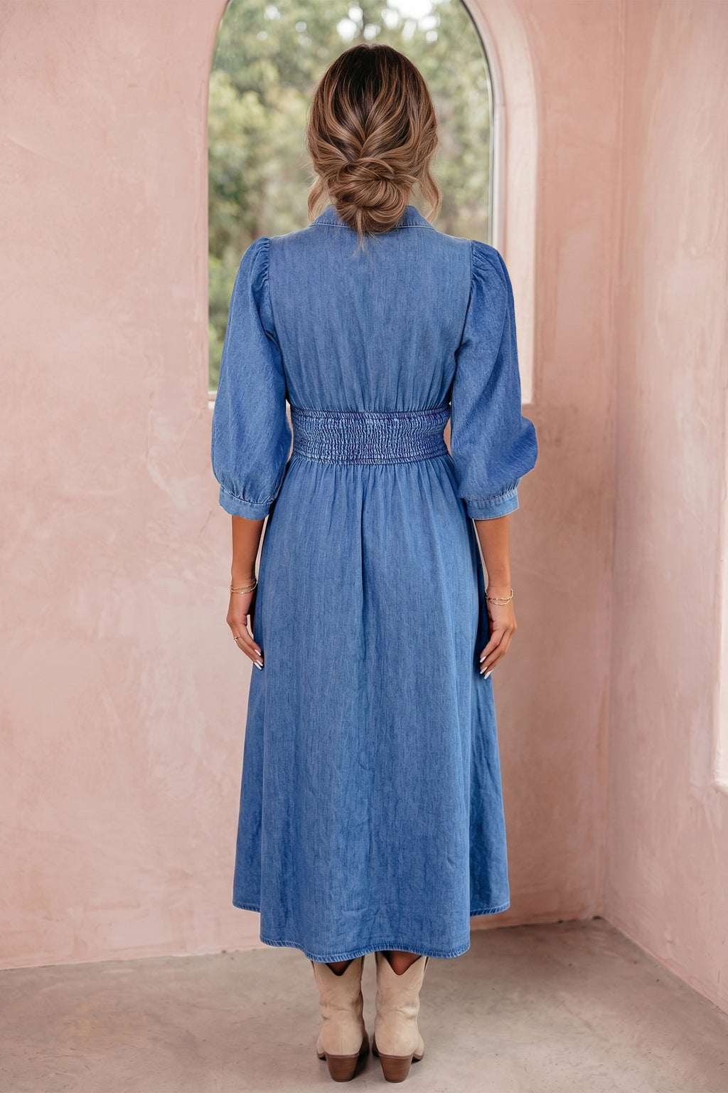 Blue Jean Beauty Midi Dress