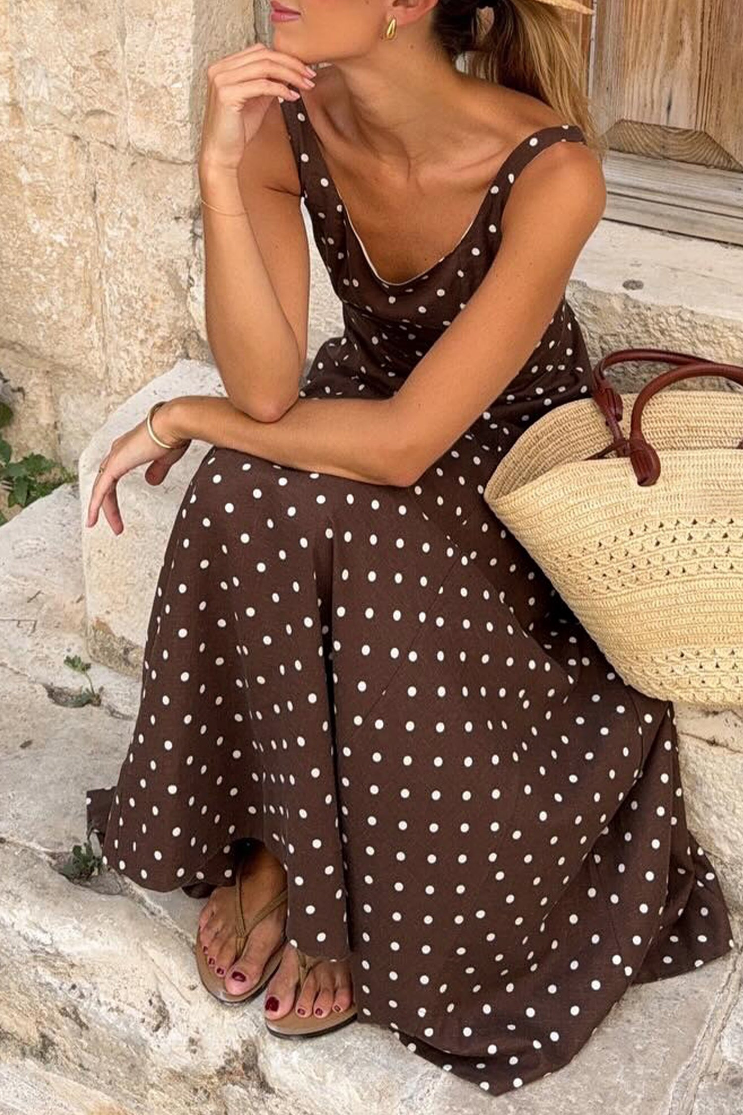 Sweetheart Dot Maxi Dress