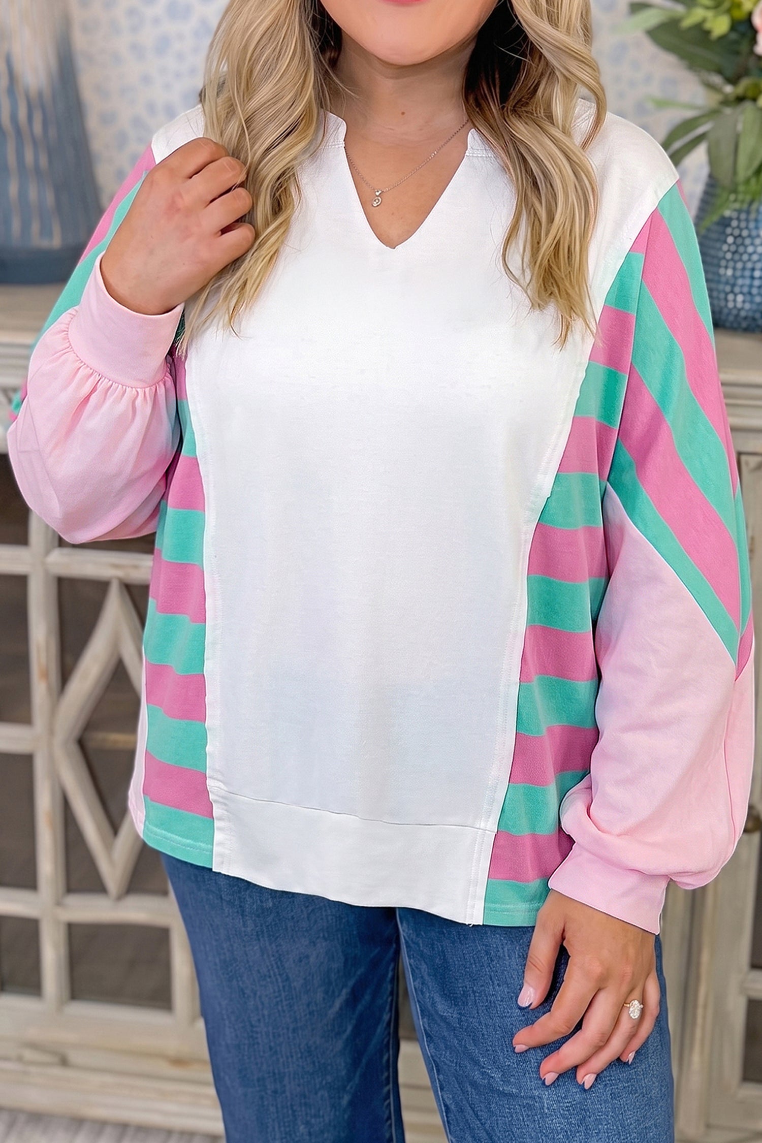 More to Love Colorblock Blouse