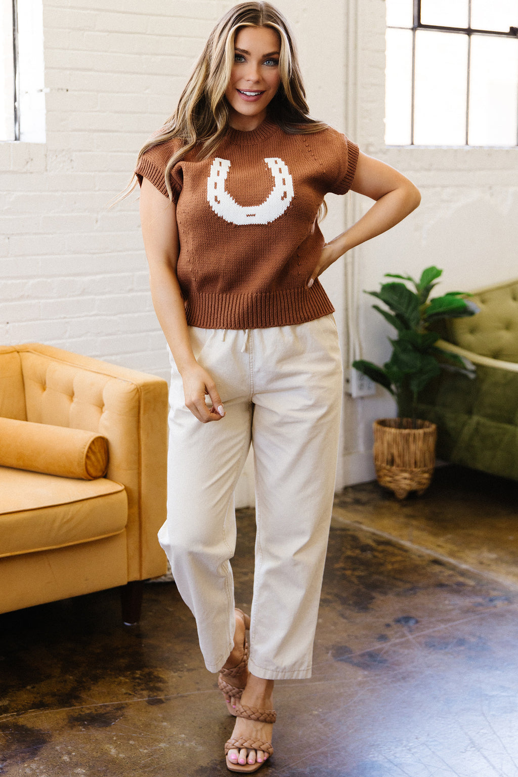 Lucky Horseshoe Western Sweater