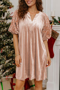 Champagne Velvet Mini Dress
