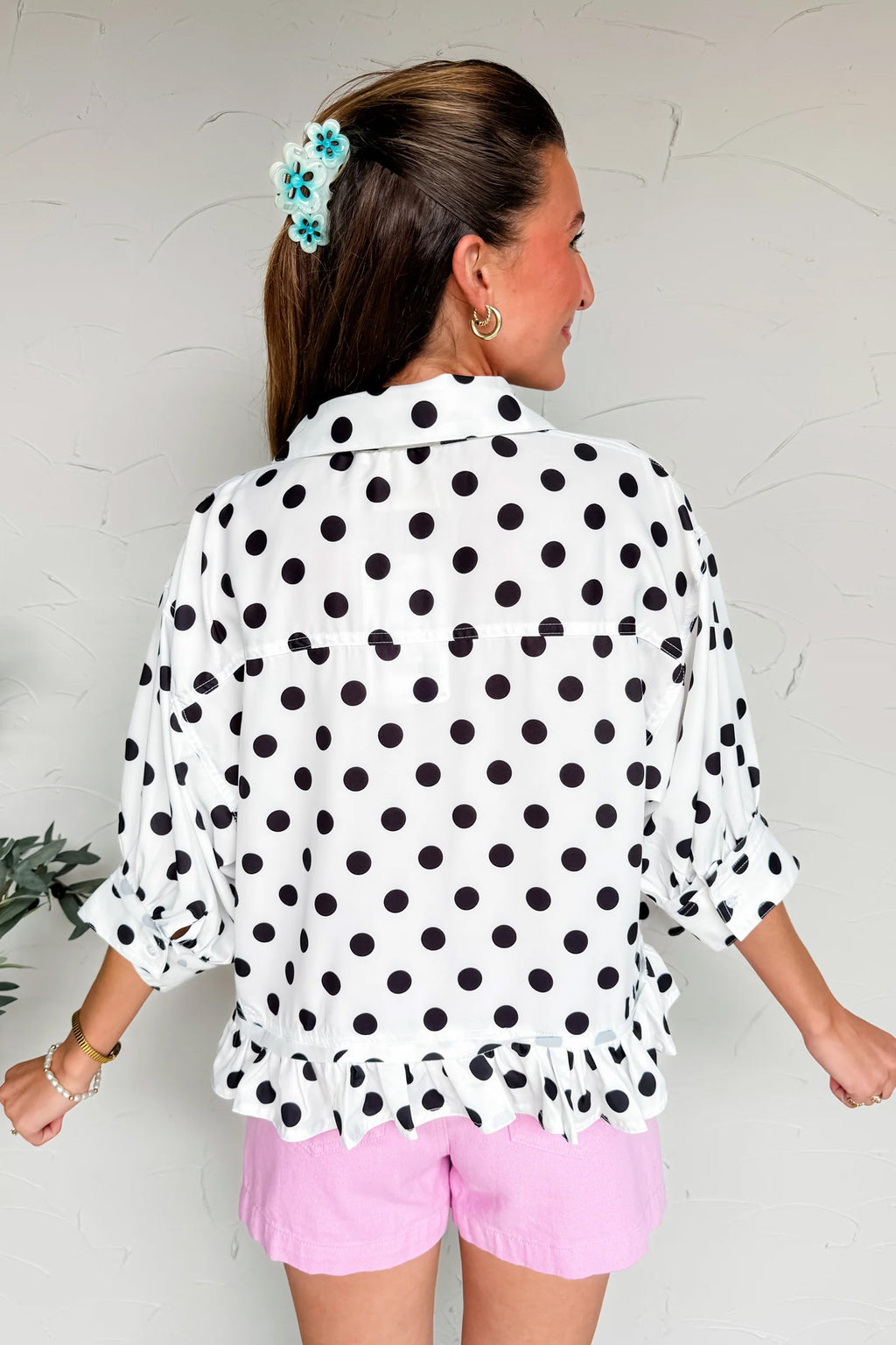 Sweet Dot Ruffle Top