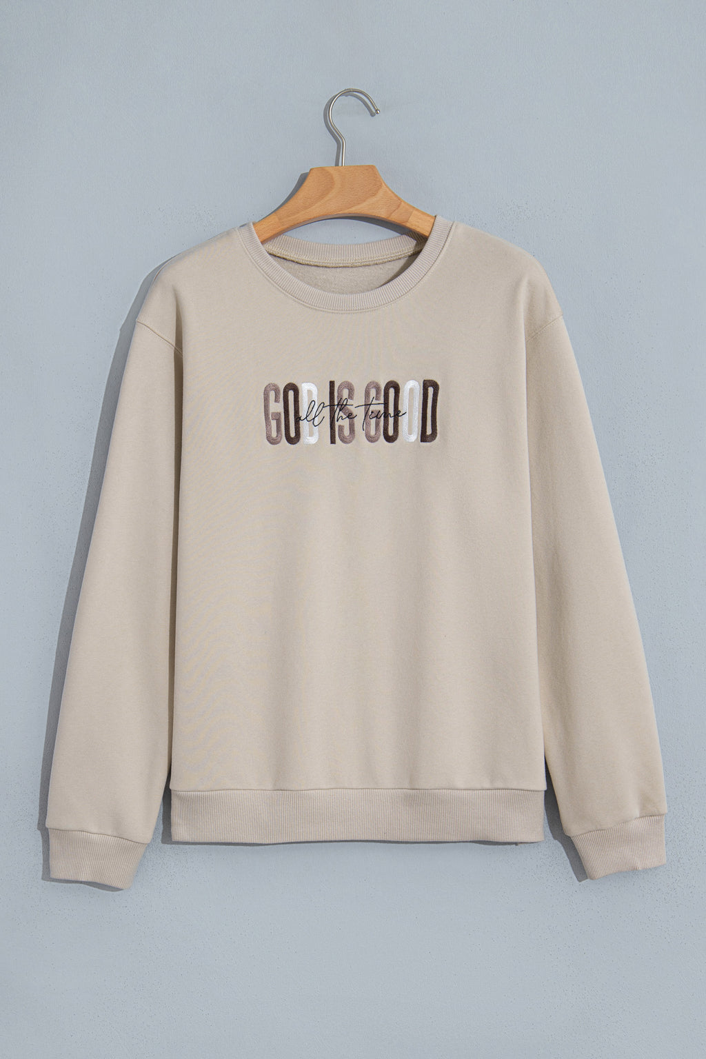 GOD IS GOOD Western Embroidered Crewneck