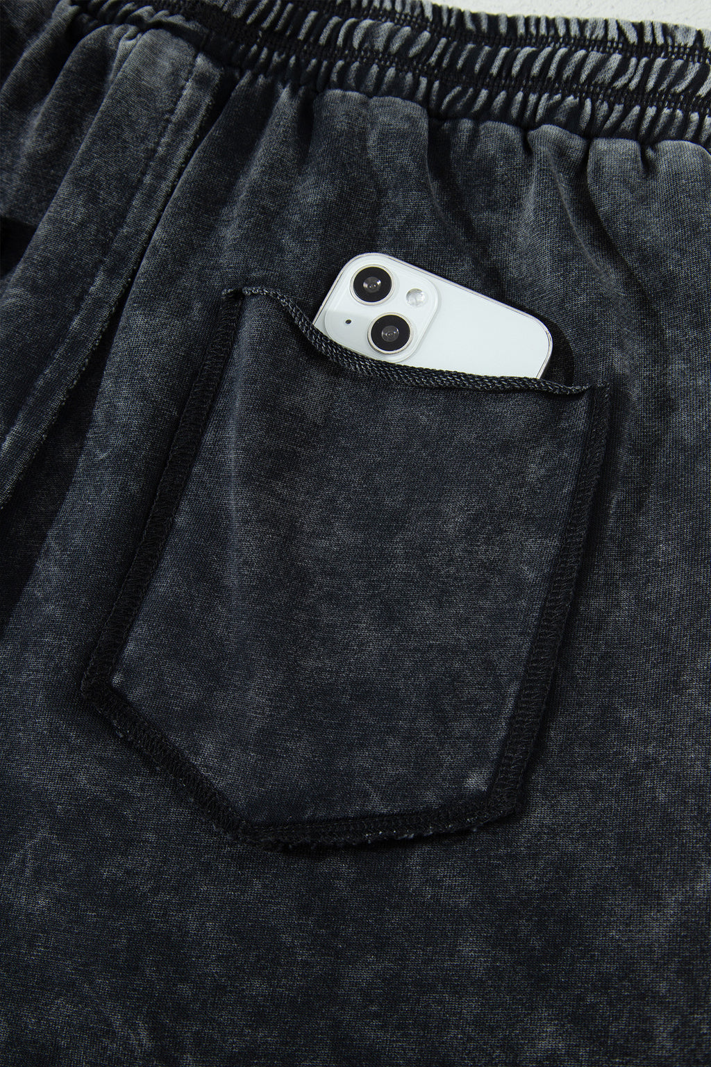 Black Mineral Wash Barrel Pants