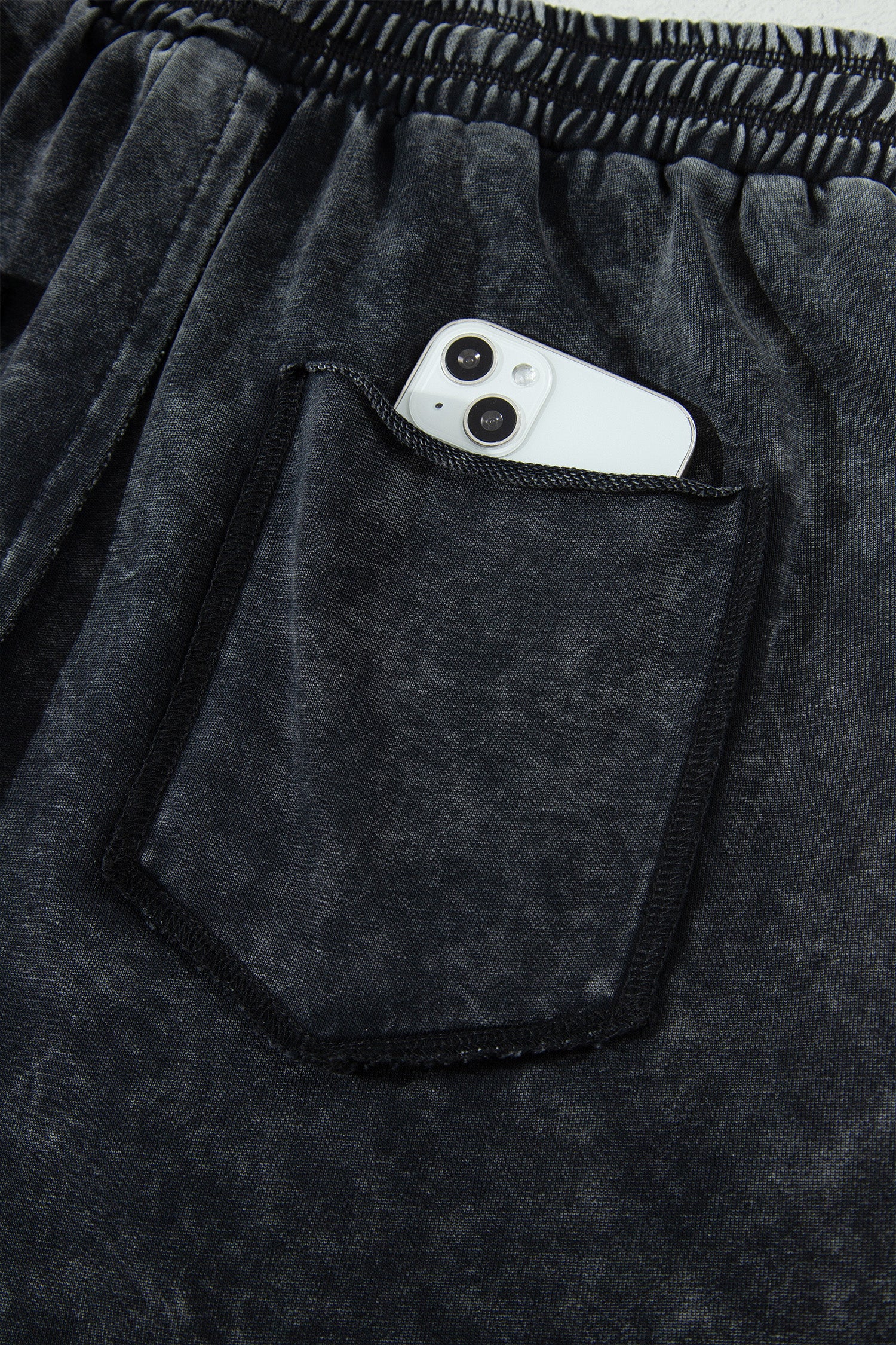 Black Mineral Wash Barrel Pants