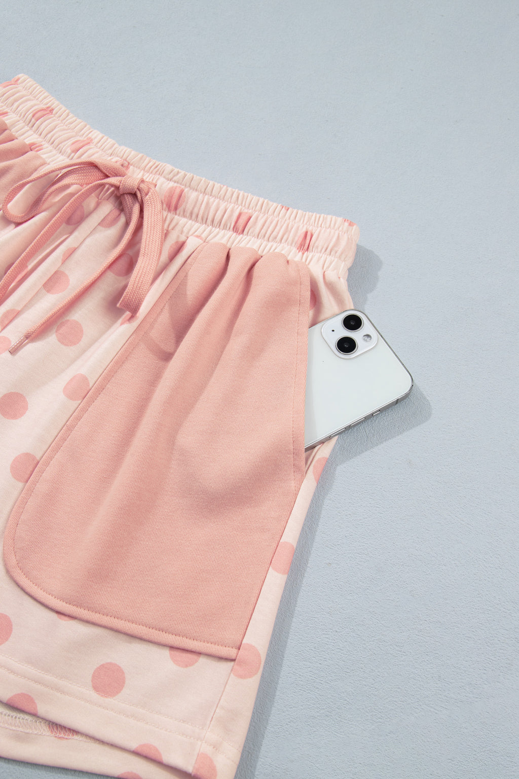 Sweet Pink Polka Dot Polo Shorts Set