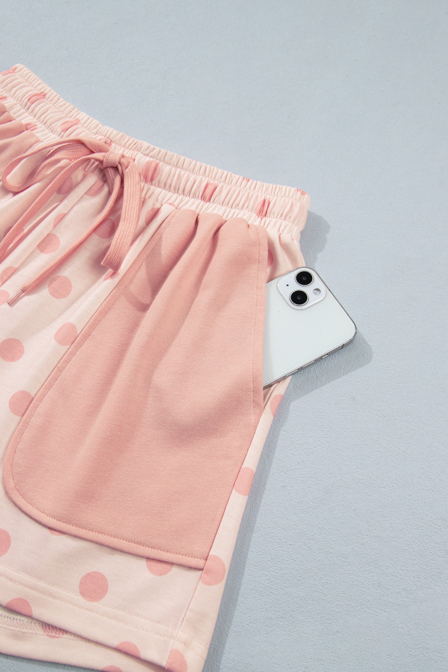 Sweet Pink Polka Dot Polo Shorts Set