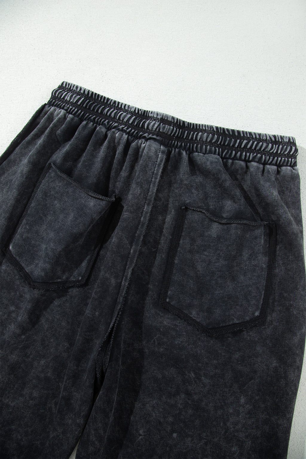 Black Mineral Wash Barrel Pants