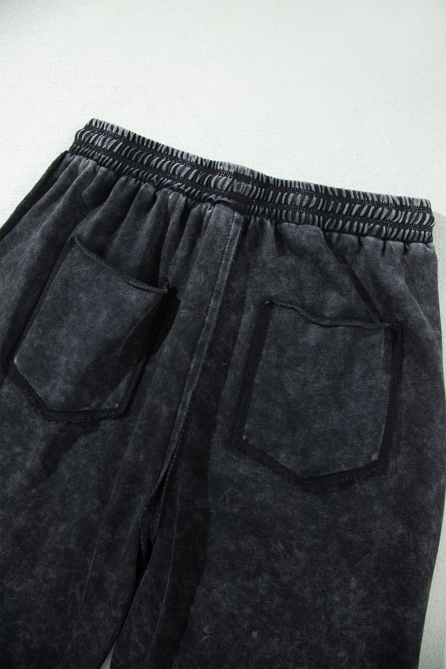Black Mineral Wash Barrel Pants