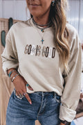 GOD IS GOOD Western Embroidered Crewneck