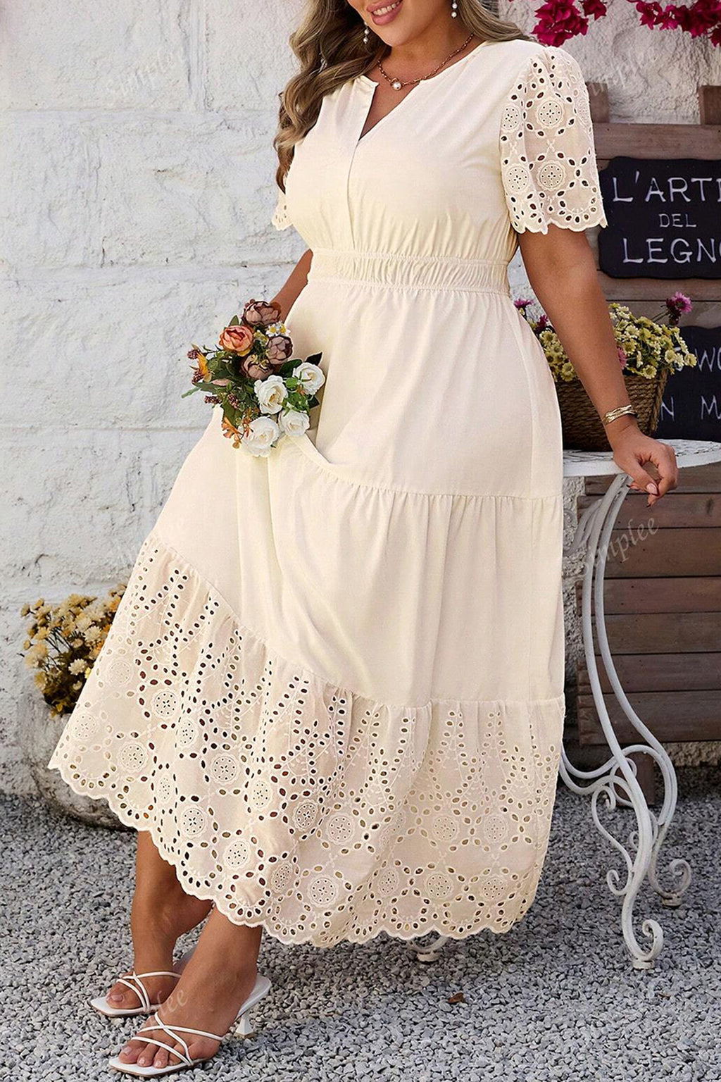 Apricot Plus Size Maxi Dress