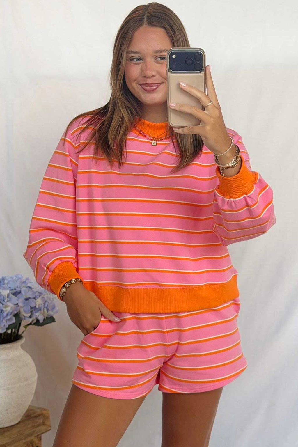 Rosy Stripe Lounge Set