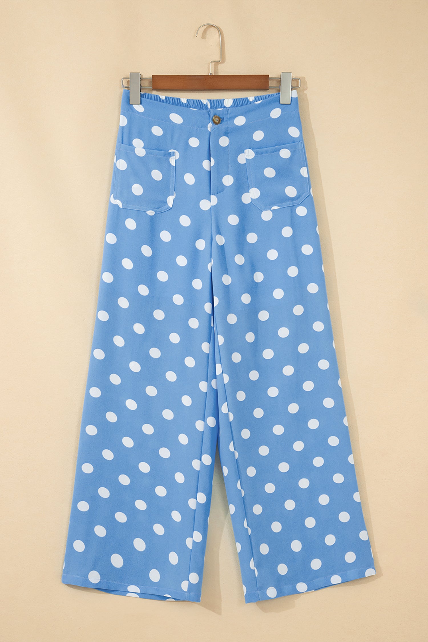 Polka Dot Print Straight Leg Pants