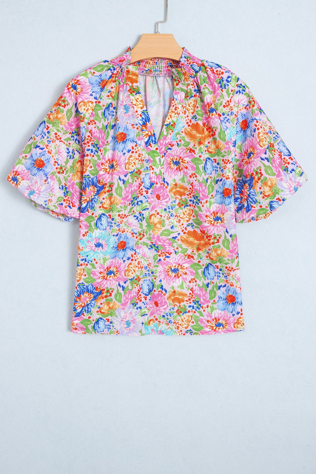Pink Posy V-Neck Top