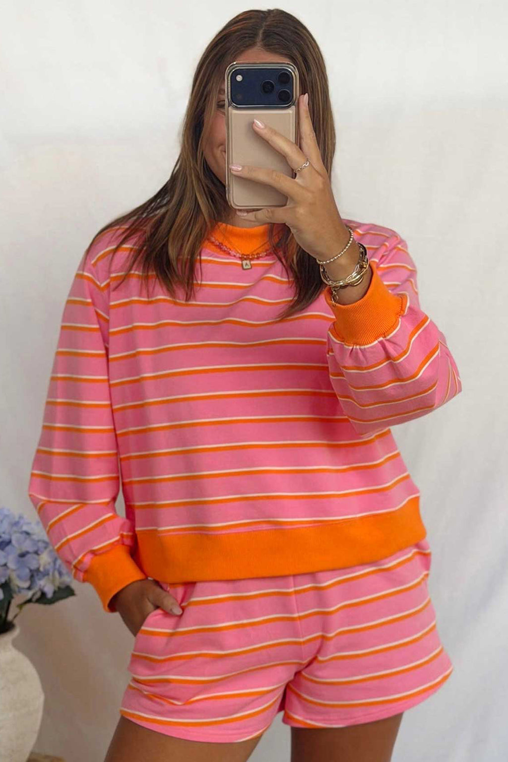 Rosy Stripe Lounge Set