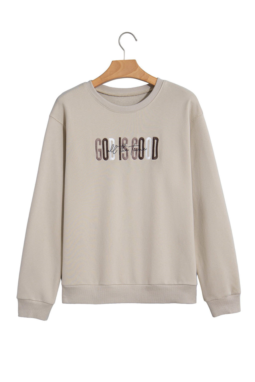 GOD IS GOOD Western Embroidered Crewneck