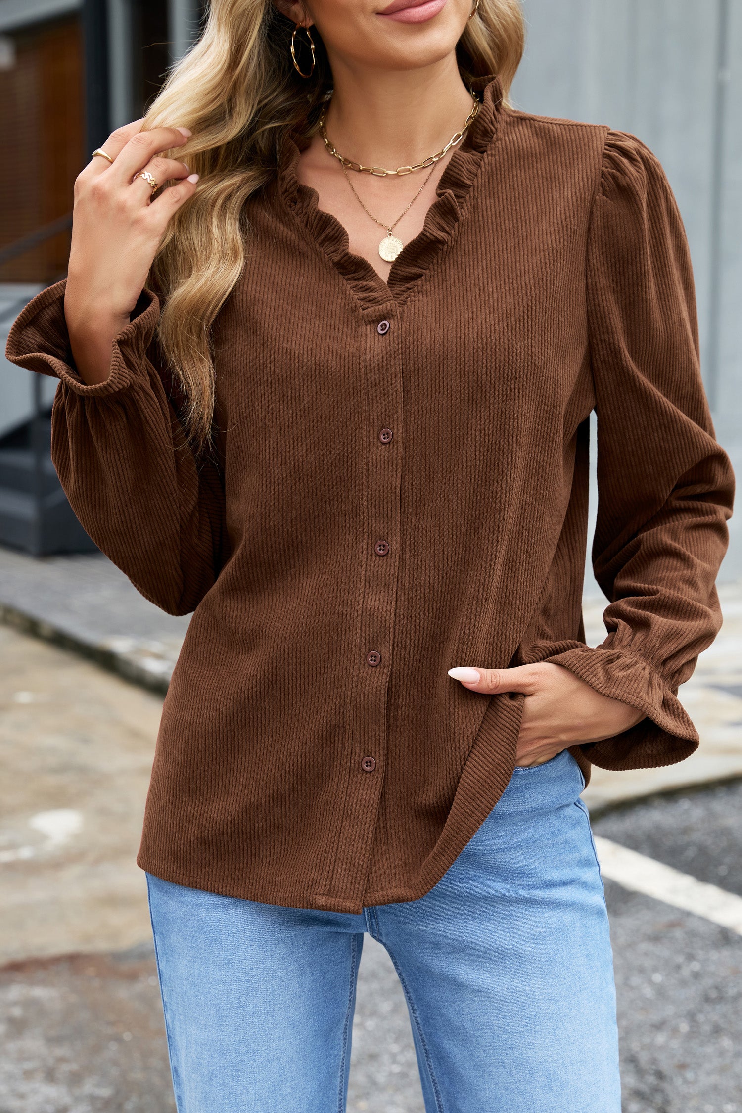 Coffee Date Corduroy Shacket