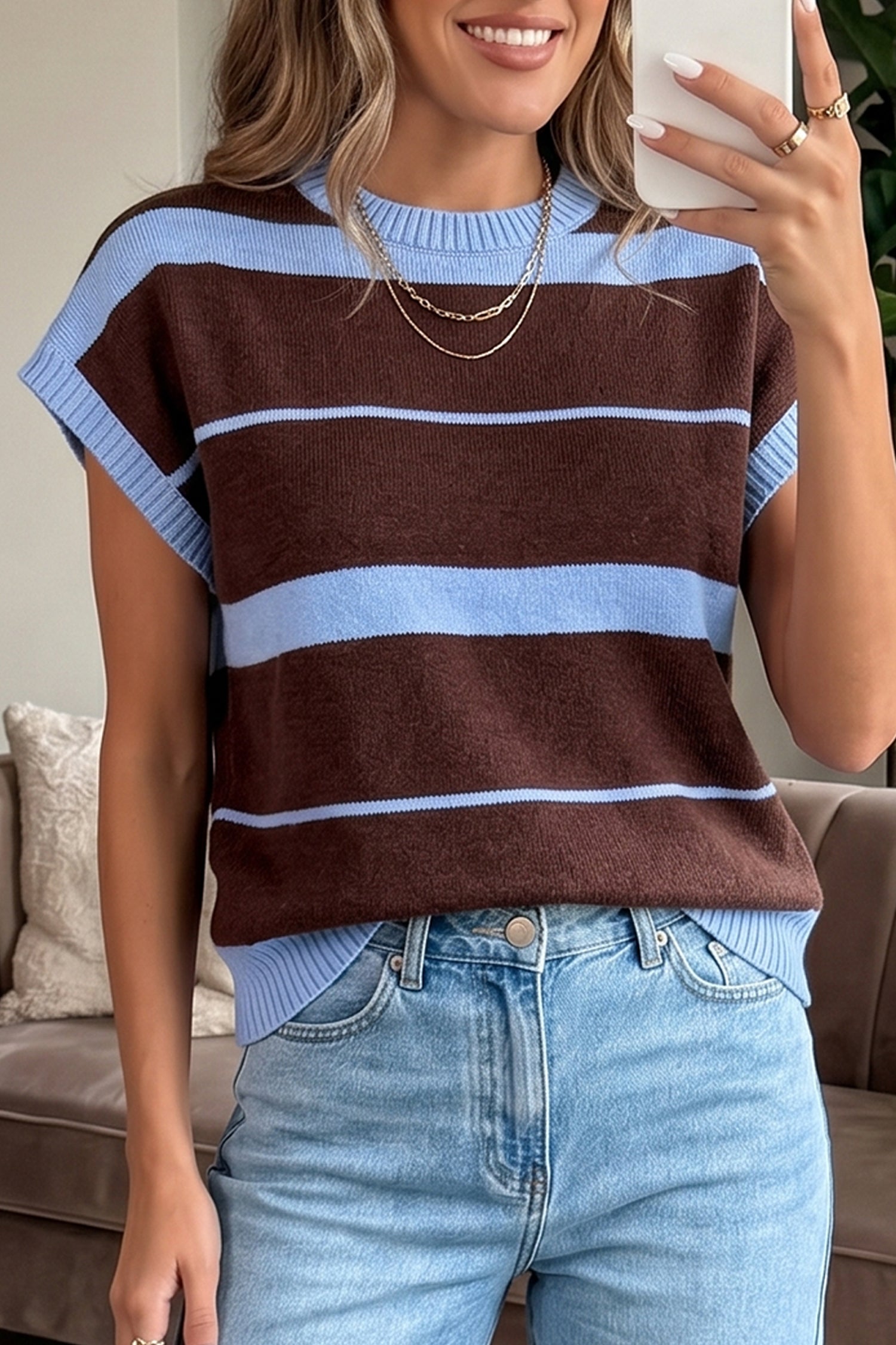 Breezy Blue Stripe Top