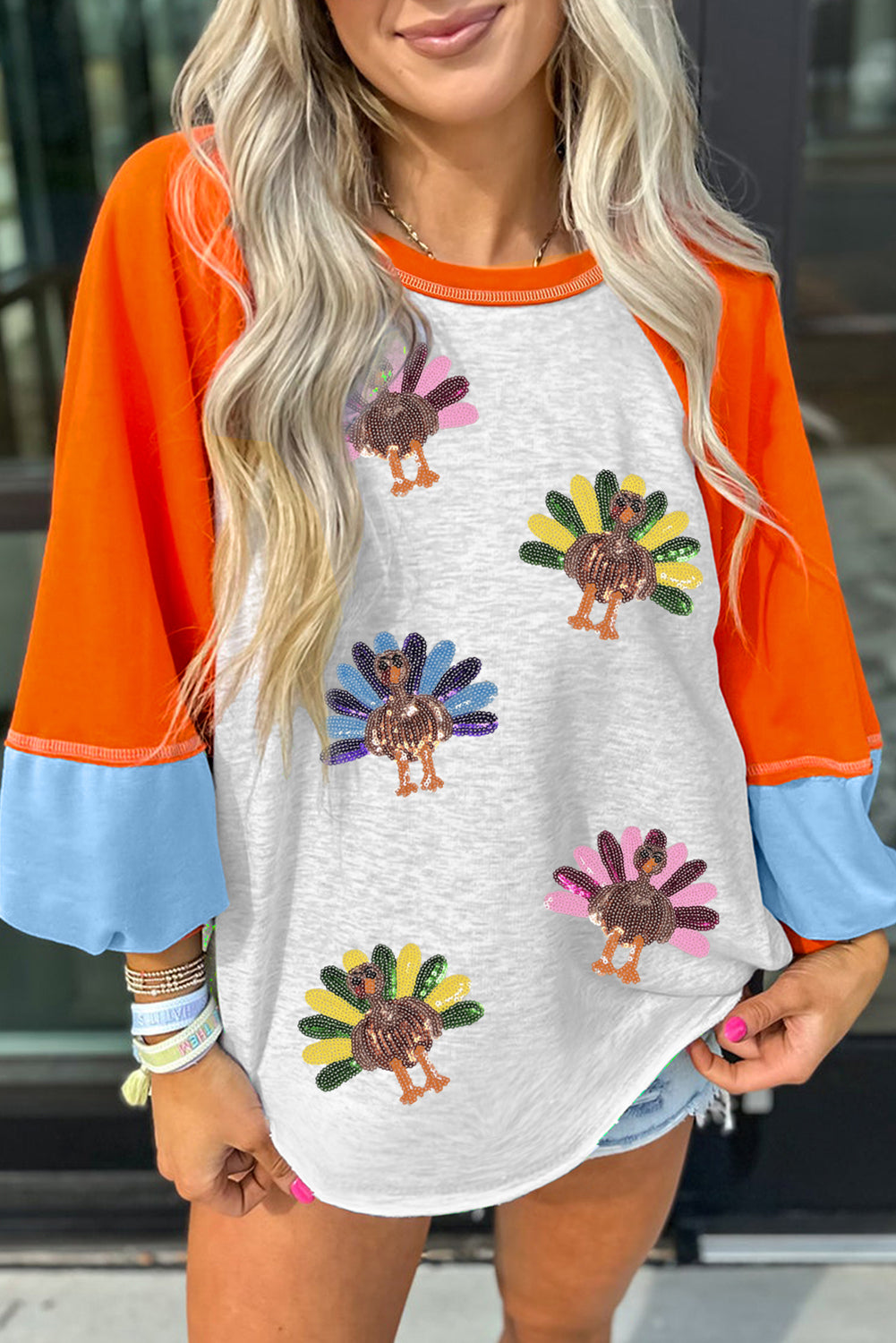 Thankful & Sparkly Raglan Top
