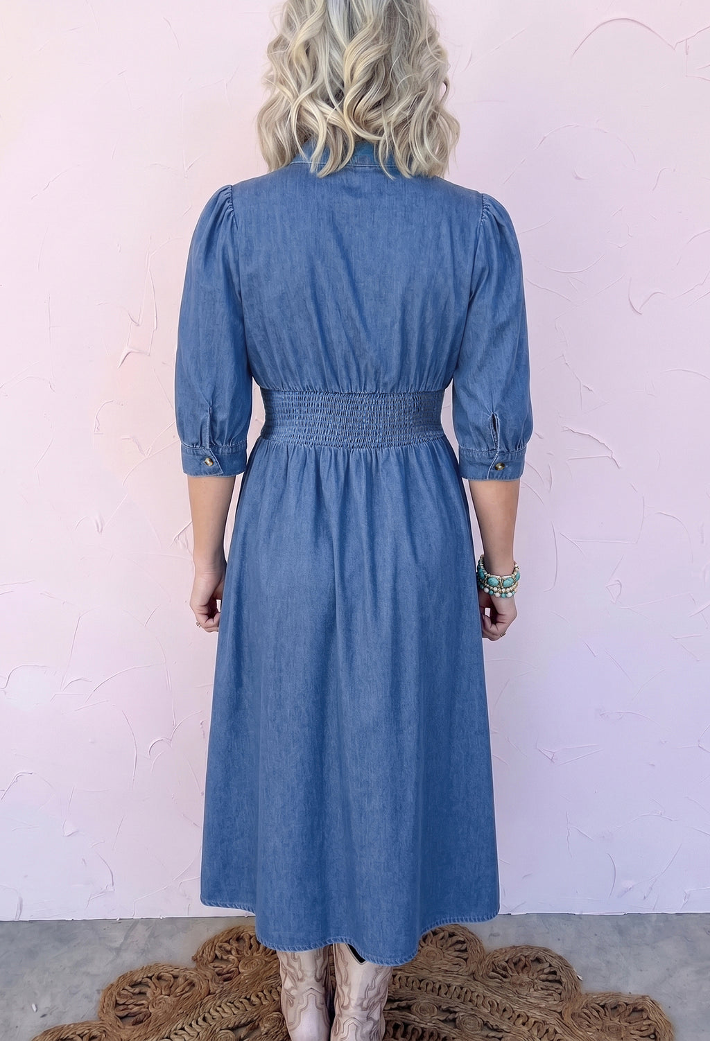Blue Jean Beauty Midi Dress