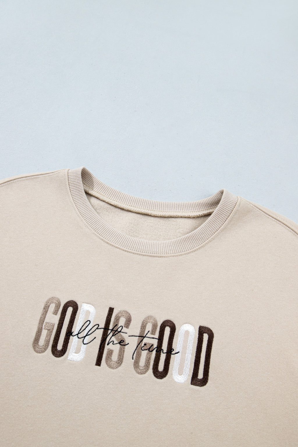 GOD IS GOOD Western Embroidered Crewneck