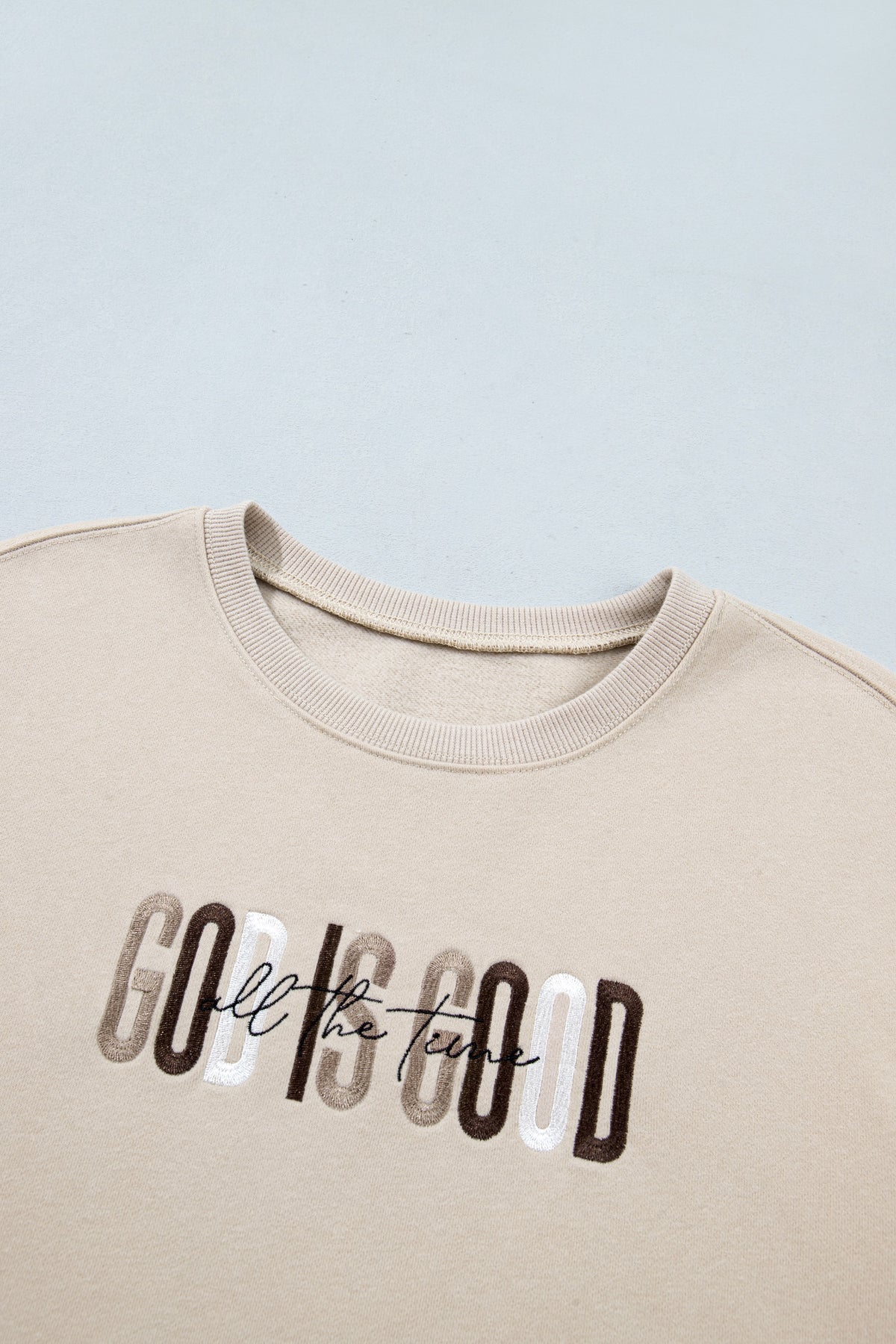 GOD IS GOOD Western Embroidered Crewneck