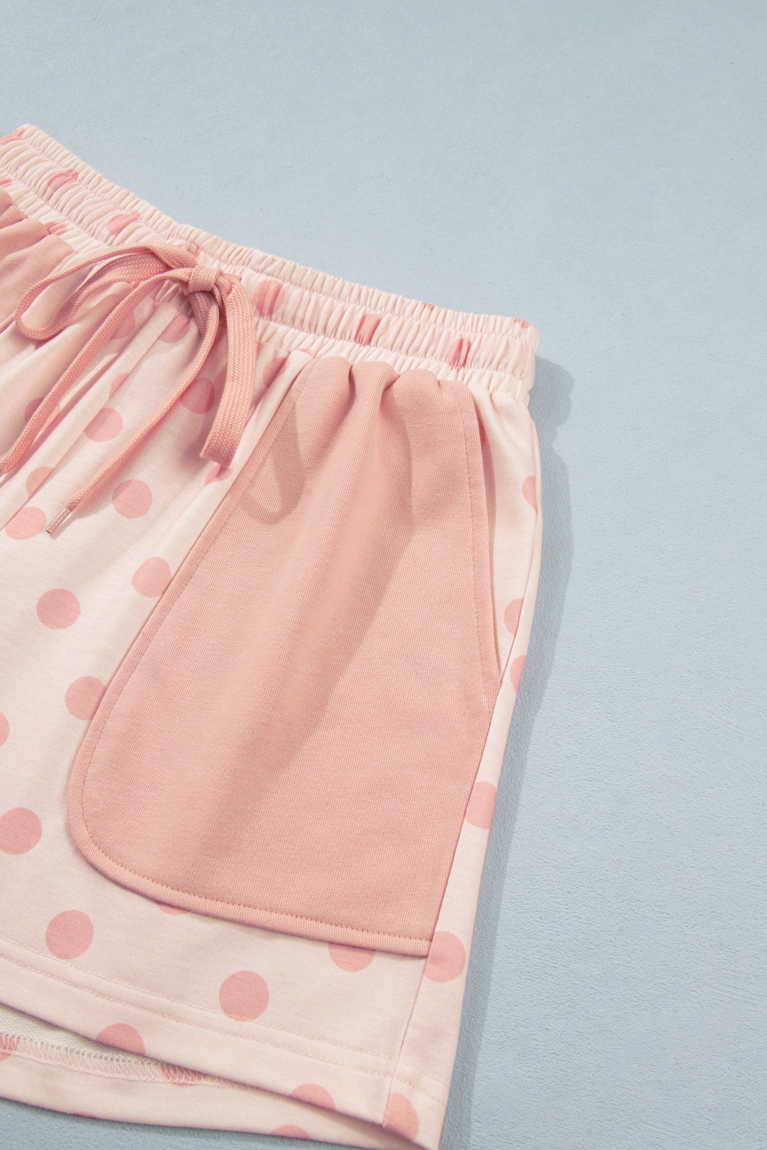 Sweet Pink Polka Dot Polo Shorts Set