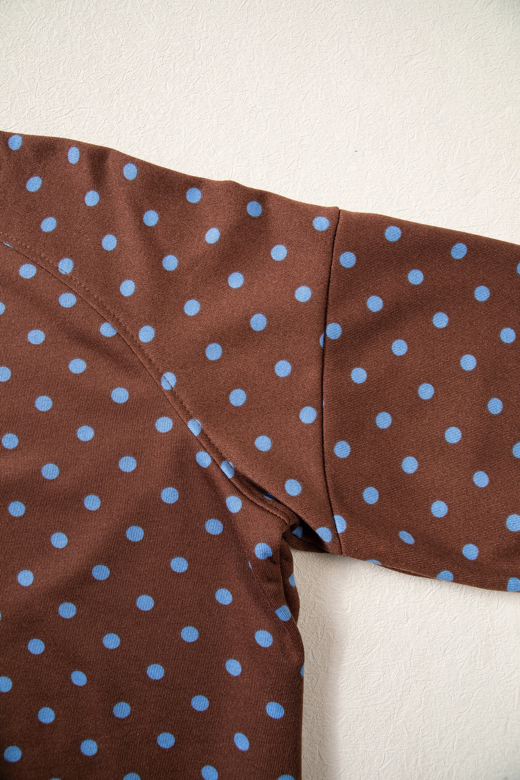 Blue Polka Dot Drawstring Wide Leg Long Sleeve Top Pant Set