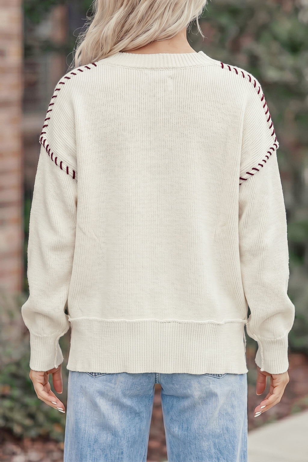 Game Day Letter Print Pullover Sweater