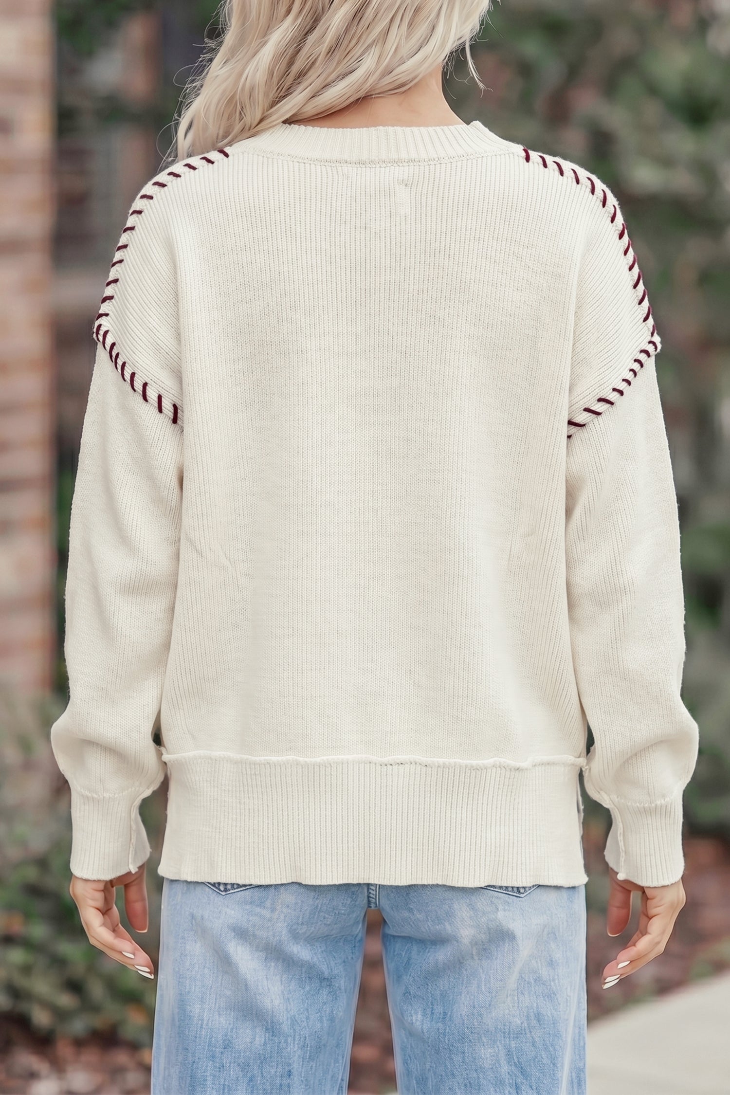 Game Day Letter Print Pullover Sweater