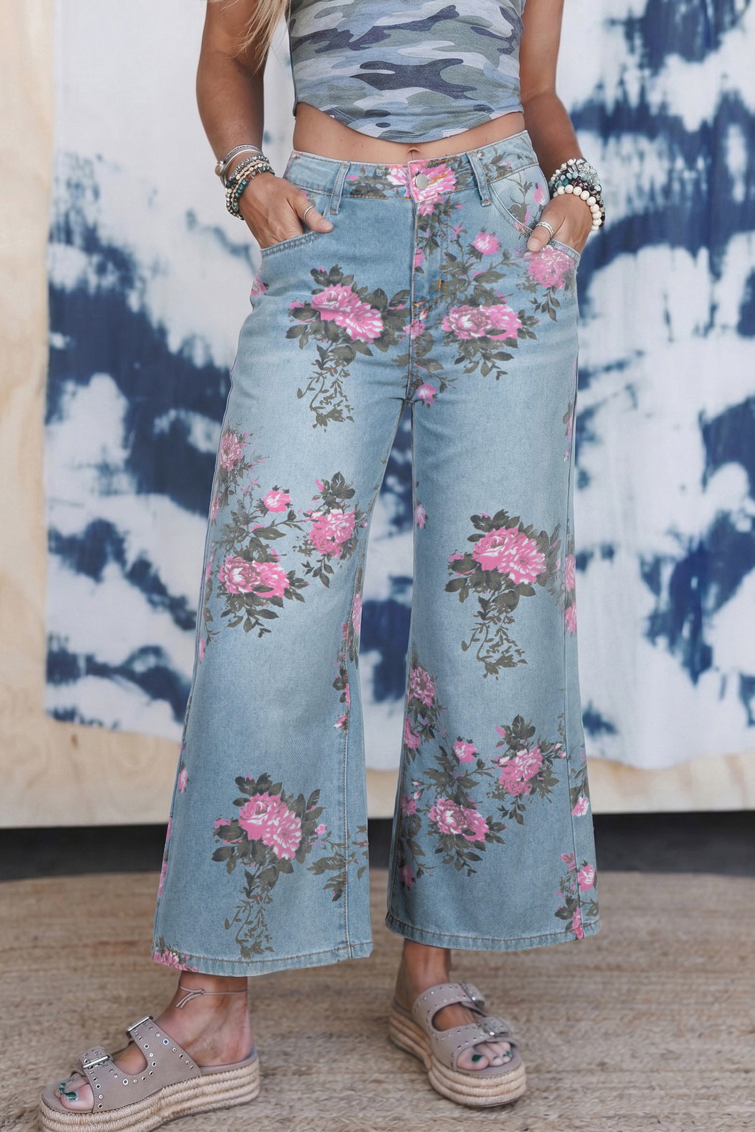 Garden Floral Bootcut Jeans