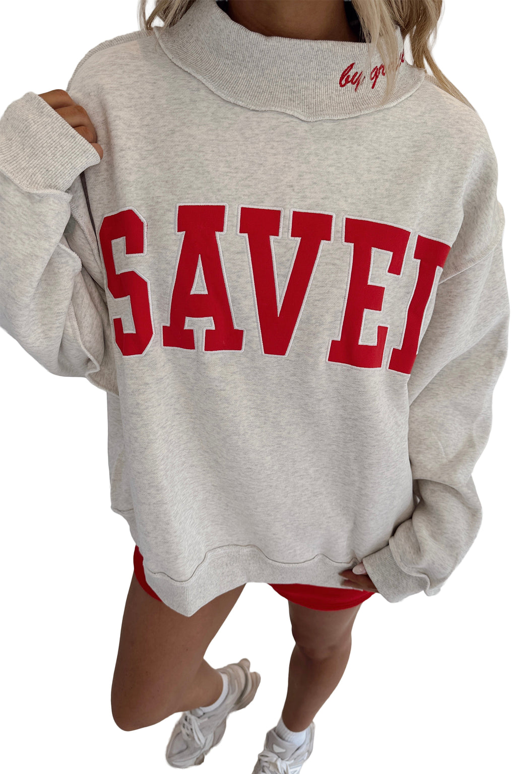 Saved By Grace Embroidered Sweatshirt