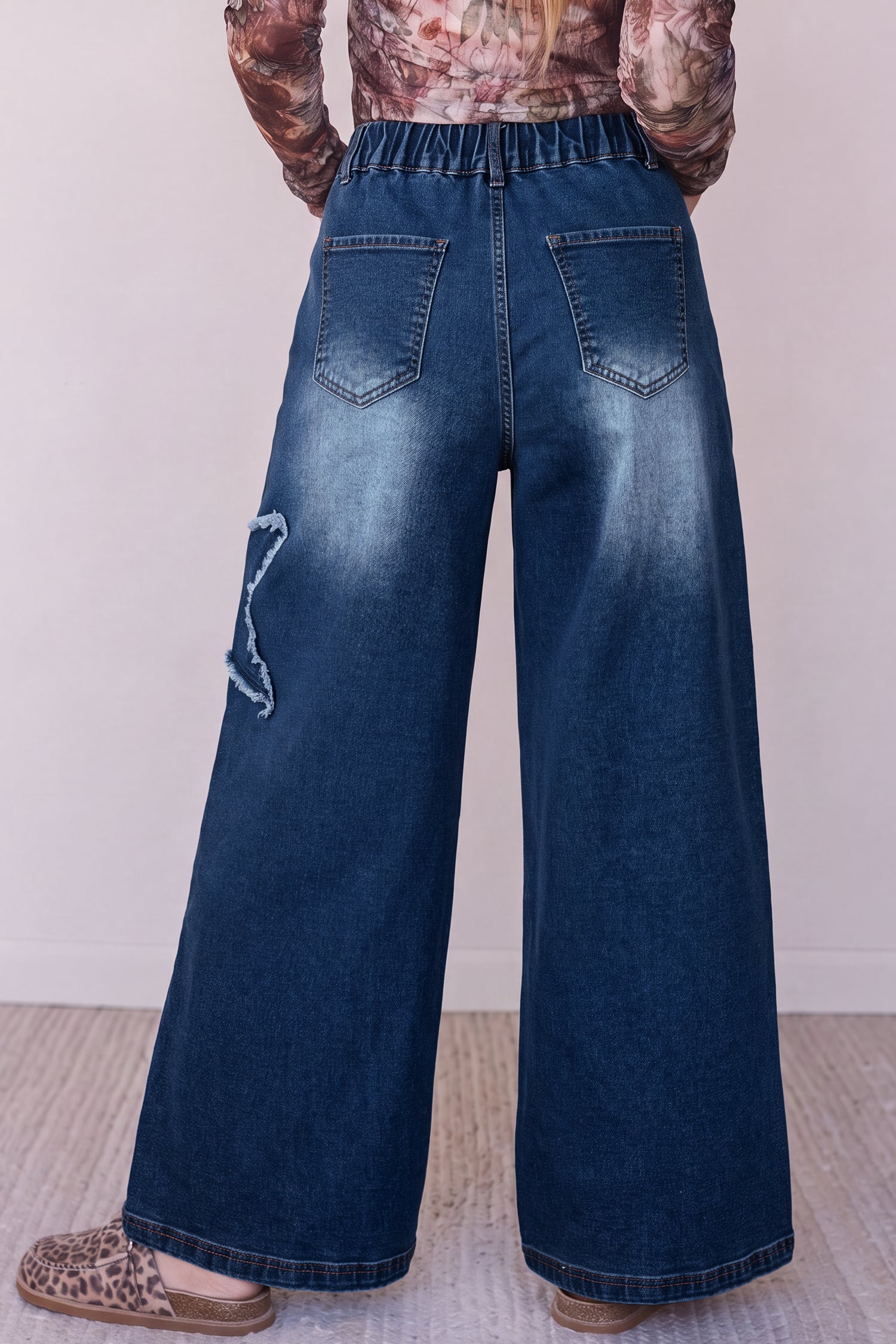 Ashleigh Blue Star Decorated Wide Leg Jeans