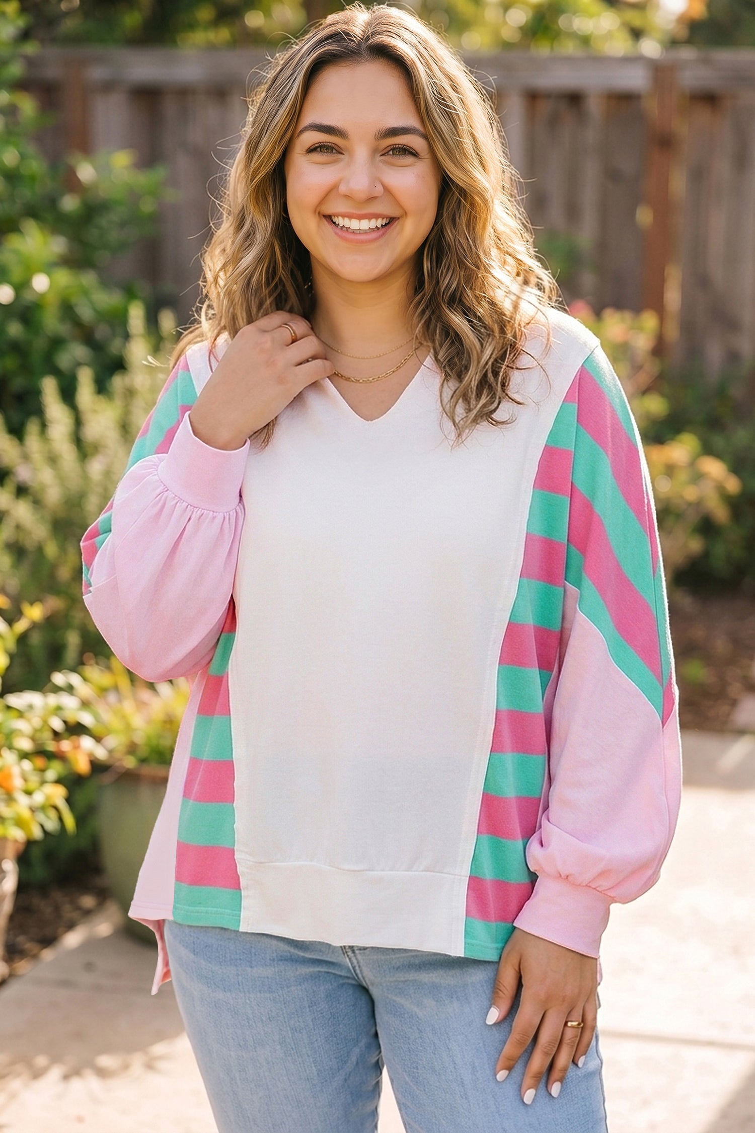 More to Love Colorblock Blouse