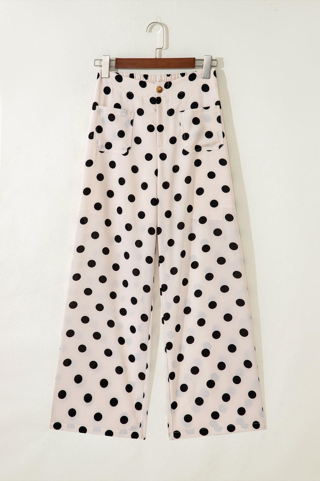 Polka Dot Print Straight Leg Pants