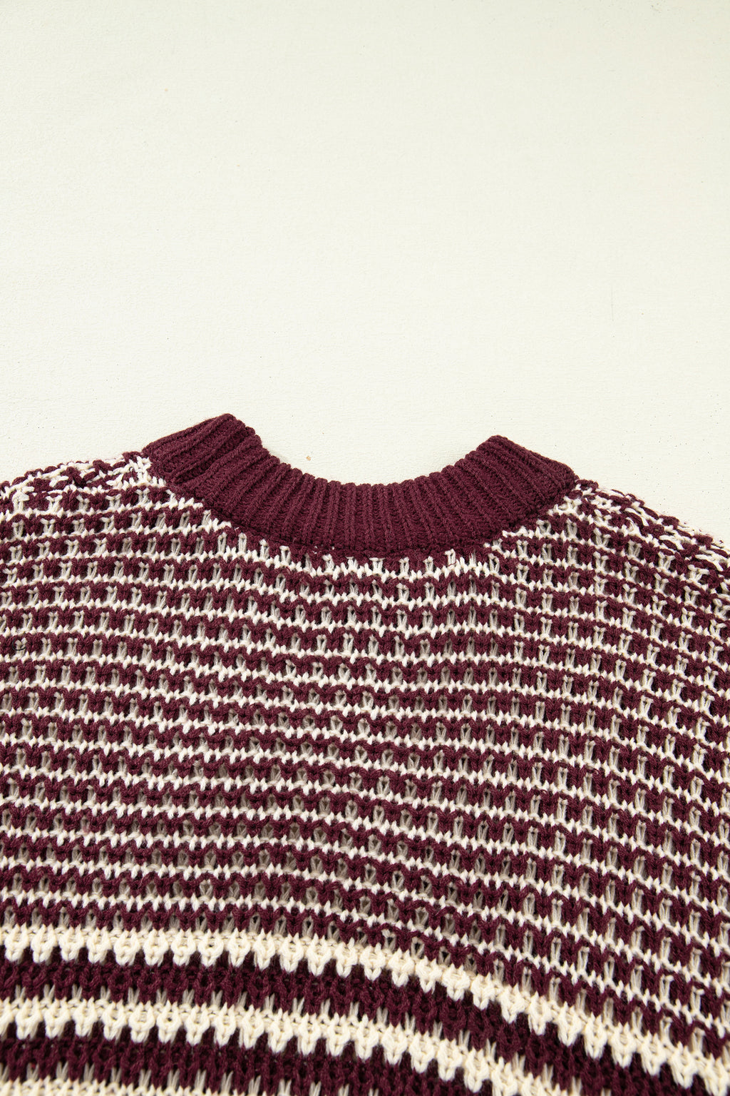 Black Stripe 3/4 Draped Sleeve Slouchy Sweater