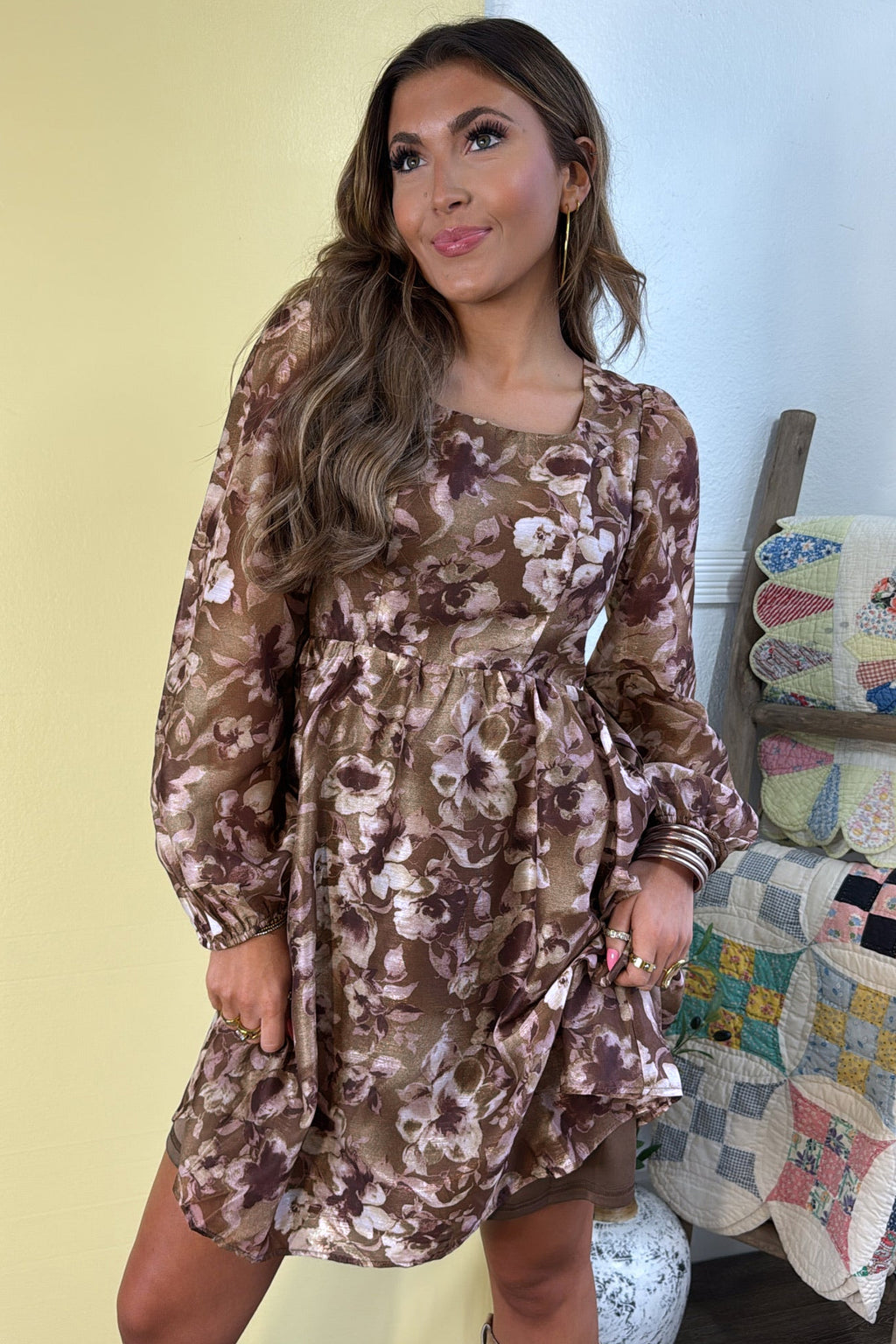 Coffeehouse Floral Dress
