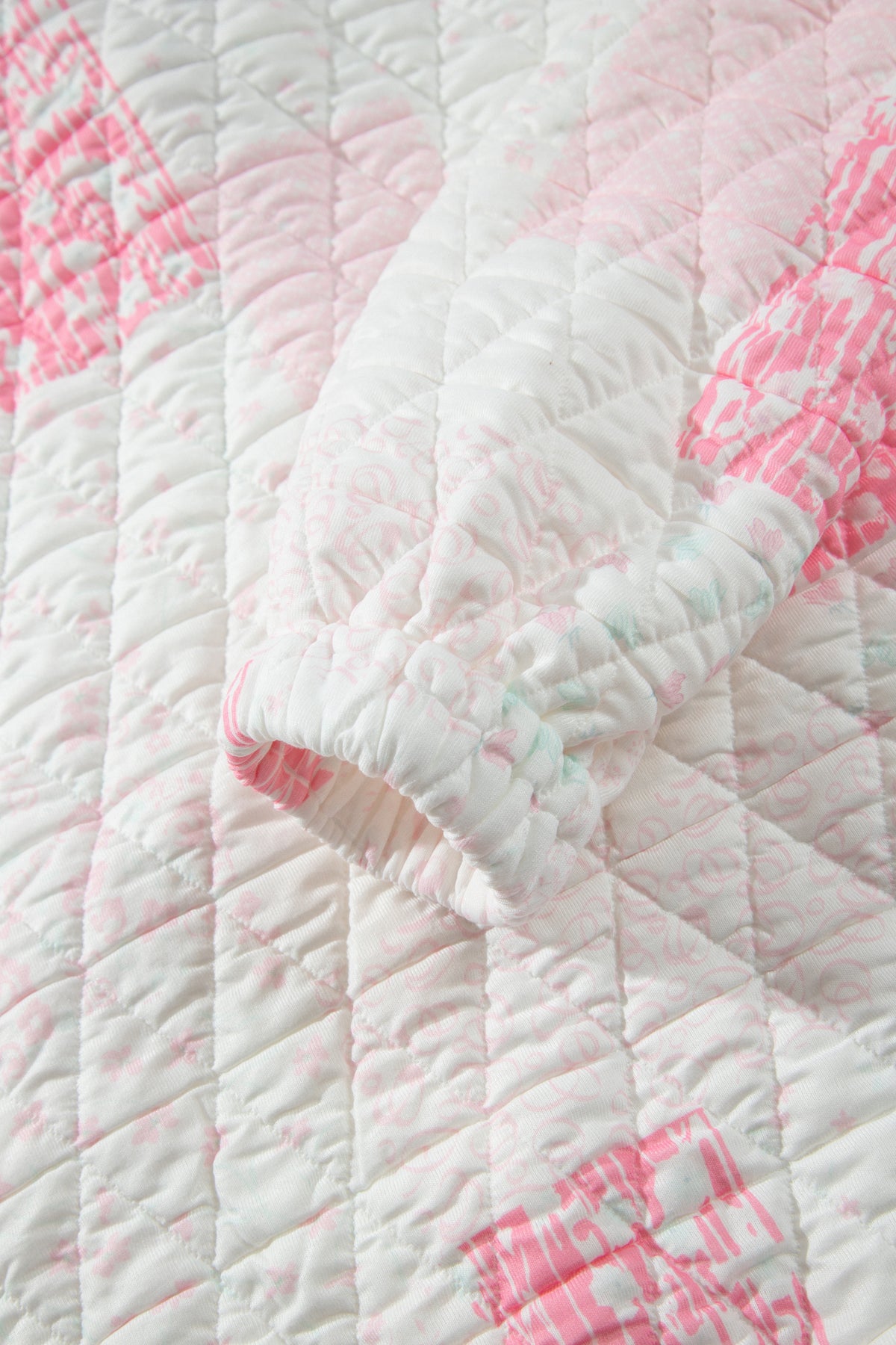 Floral Quilted Half Button Pocketed Pullover