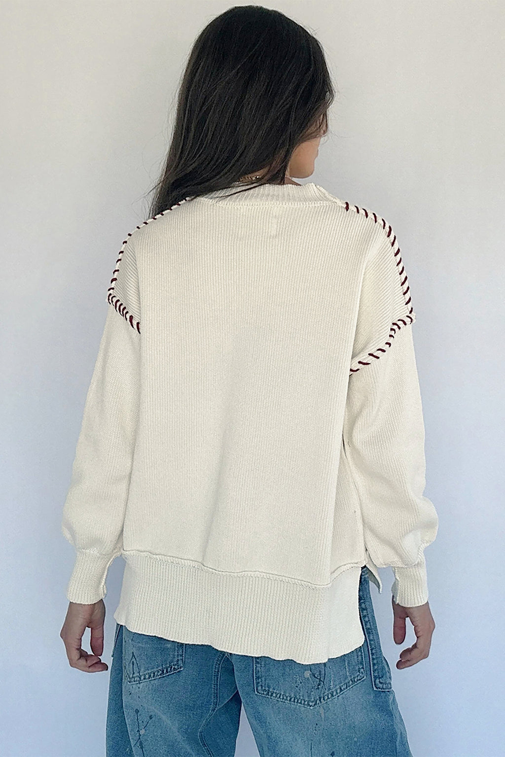 Game Day Letter Print Pullover Sweater