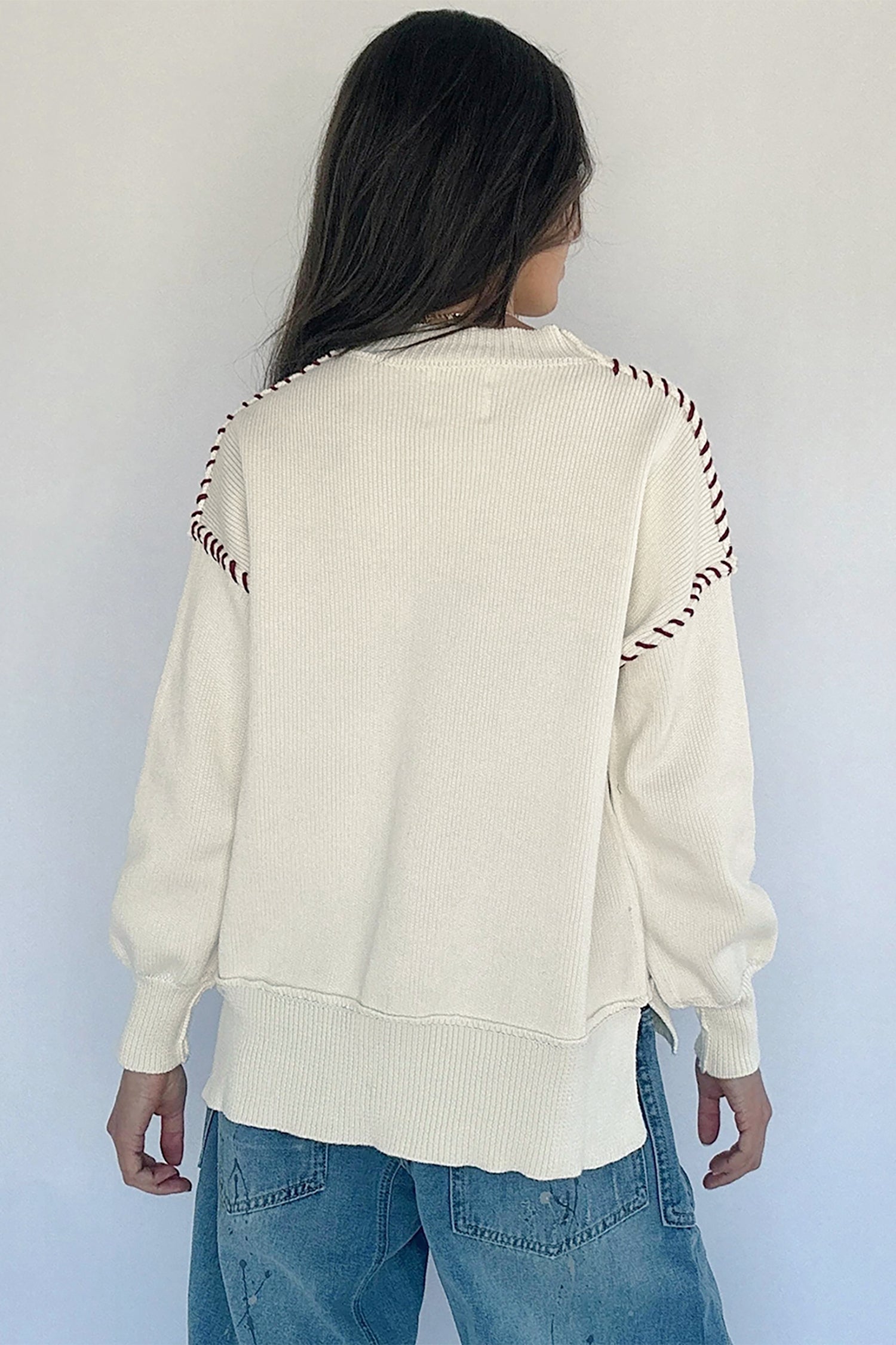 Game Day Letter Print Pullover Sweater