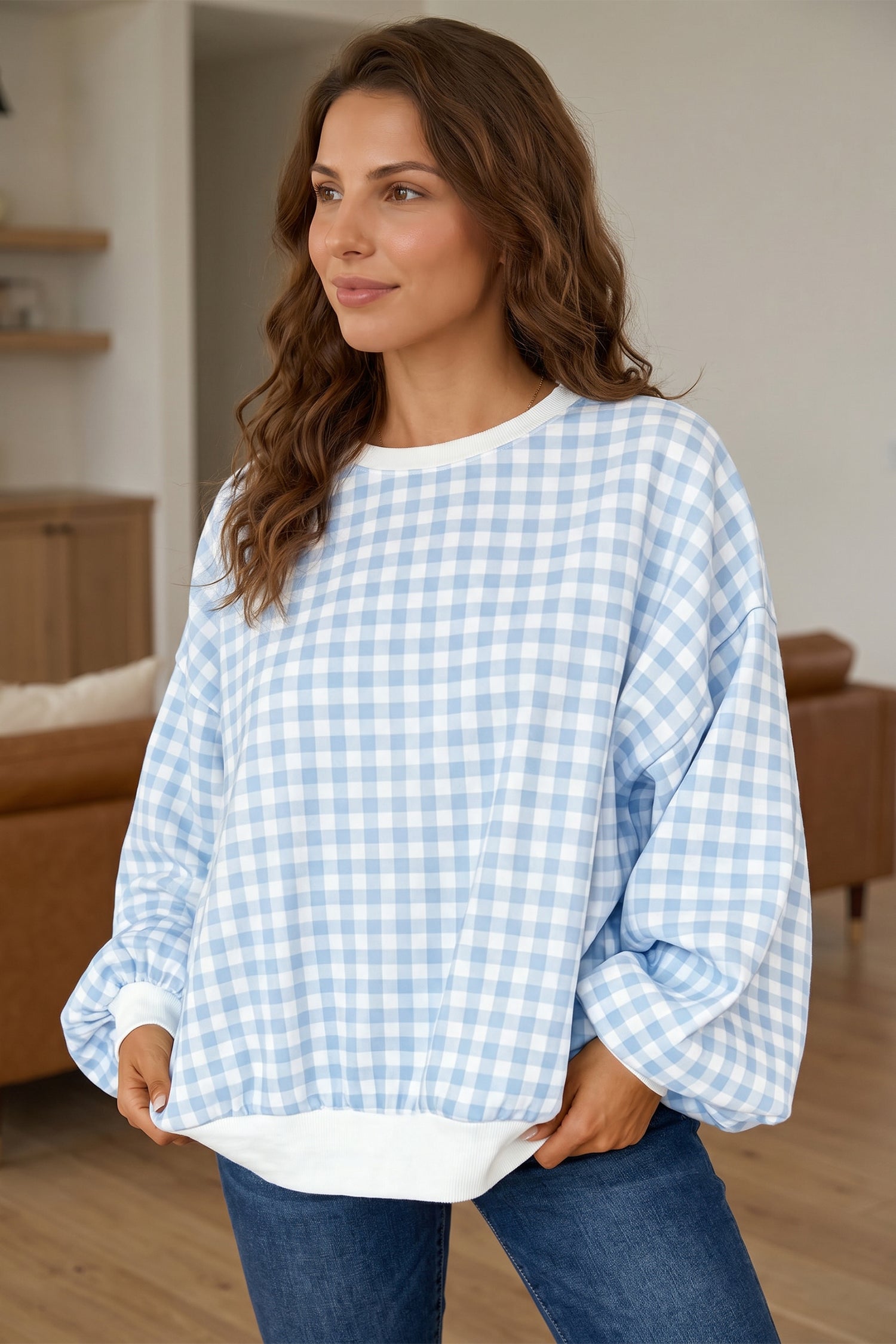 Bluebell Gingham Sweatshirt