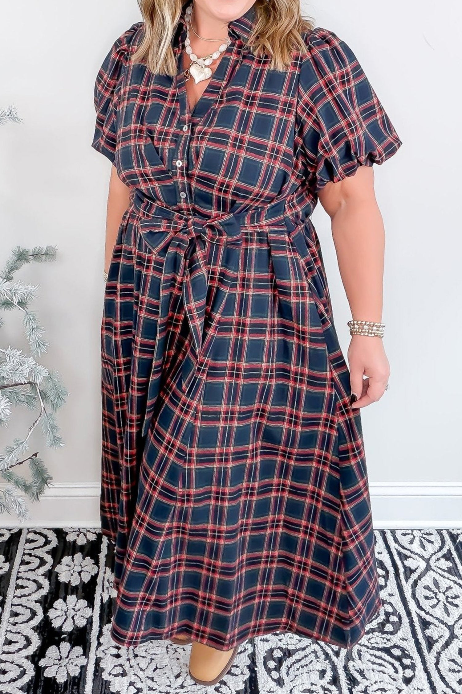 Timeless Tartan Belted Dress
