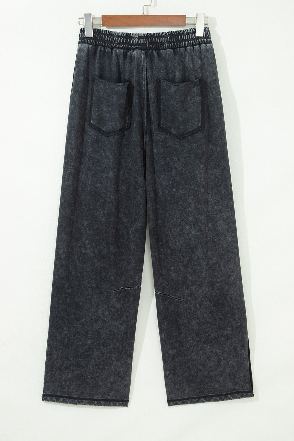 Black Mineral Wash Barrel Pants