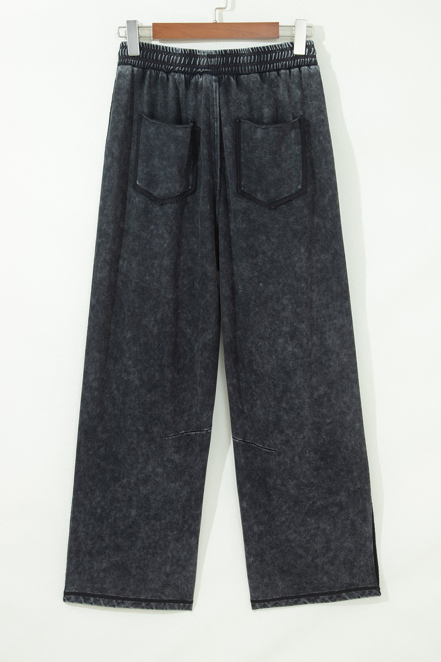 Black Mineral Wash Barrel Pants
